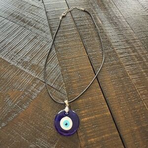 Evil Eye Pendant Necklace in Deep Blue by